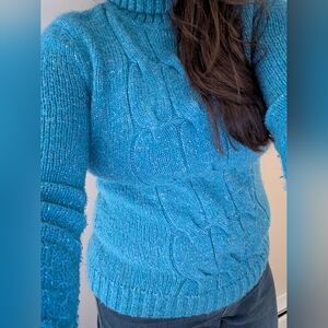 NY & Company Teal Turtleneck Sweater